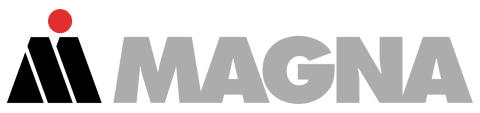 Magna logo with a red dot above the M.