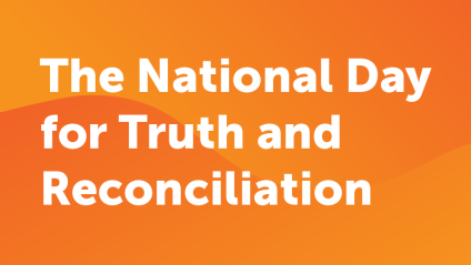Orange gradient graphic with white text: "The National Day for Truth and Reconciliation."