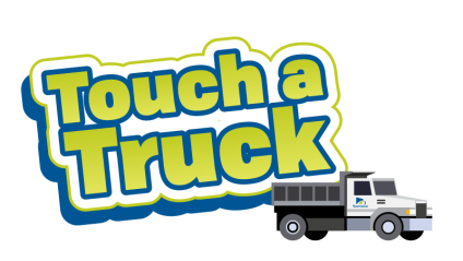 Touch a Truck logo with a cartoon truck.