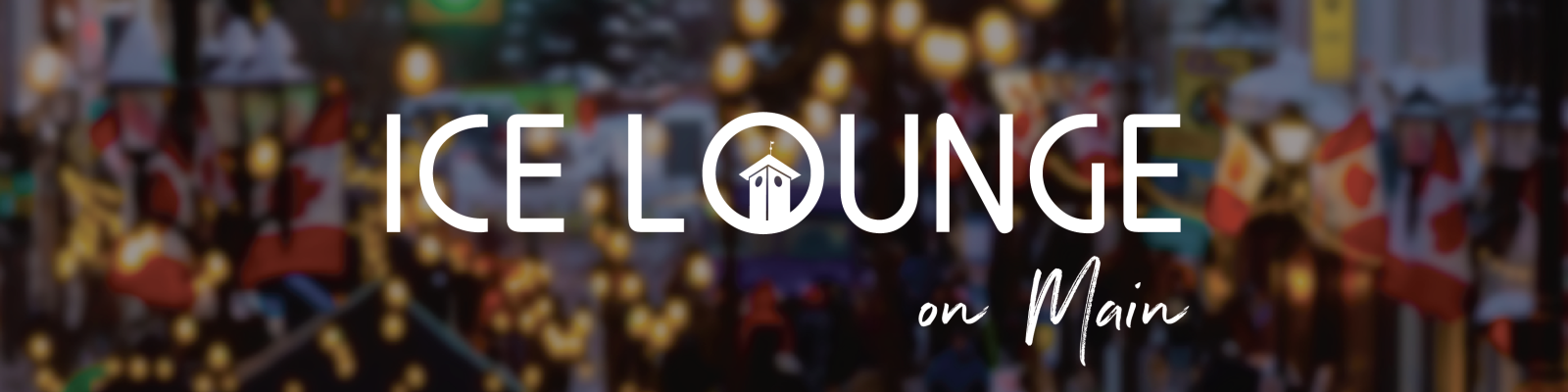 Ice Lounge on main image of main street with text