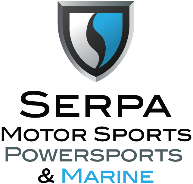 Serpa Motor Sports logo with a blue and gray shield design.