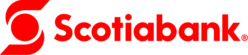 Scotiabank logo with red text and stylized globe.