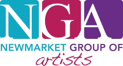NGA logo with colorful blocks and text below.